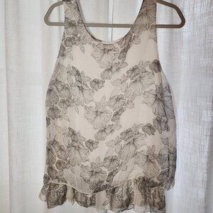 Sleeveless dress top, Giusy brand, Med, layered with a cotton like underlay.